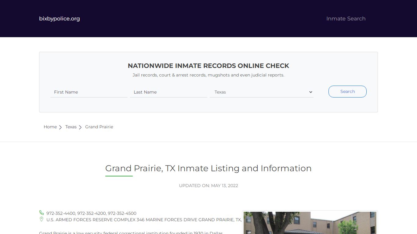 Grand Prairie, TX Inmate Listing and Information