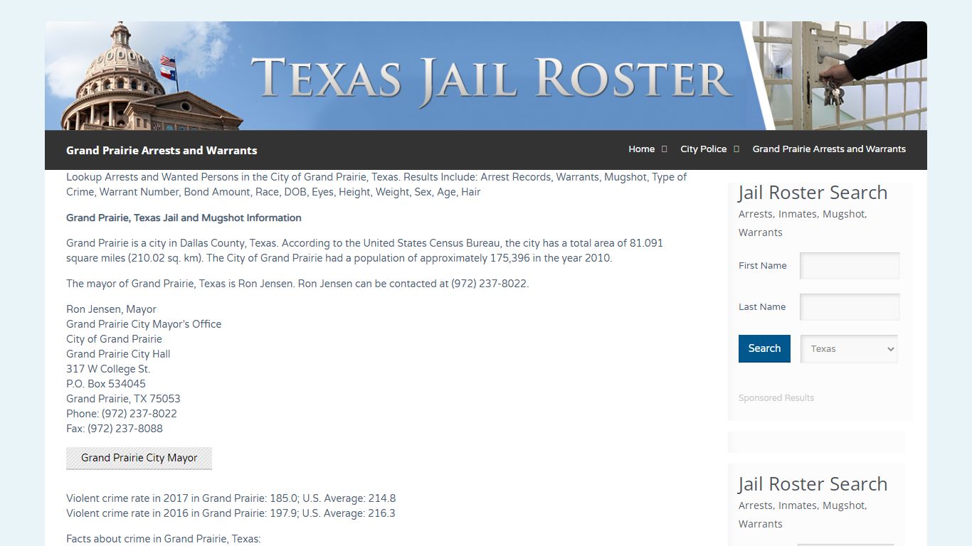 Grand Prairie Arrests and Warrants | Jail Roster Search